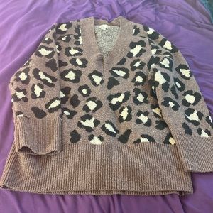 Comfy fuzzy cozy women’s animal print sweater